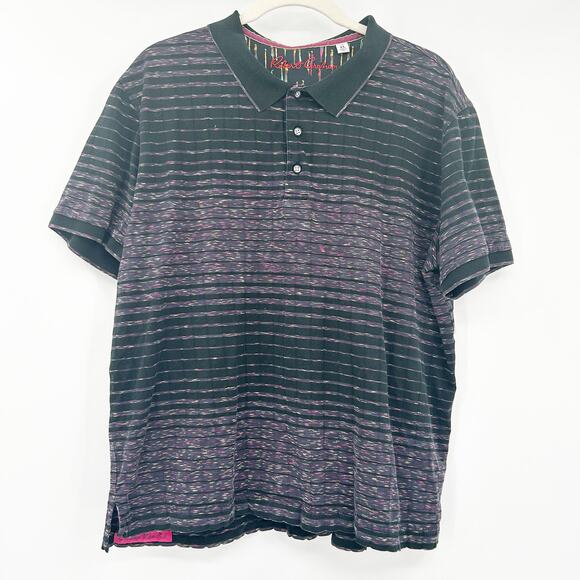 Robert Graham Mens Knowledge Wisdom Truth Classic Fit Striped Polo Shirt Size XL - Picture 1 of 7
